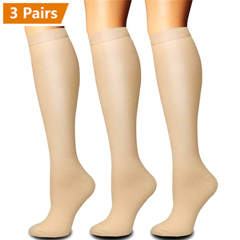 Echinacea - 3 Pair Compression Socks Knee High
