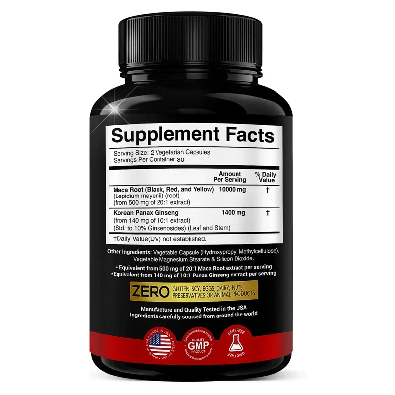 Maca Root Capsules - with Gins - Ginger Tea recension och pris