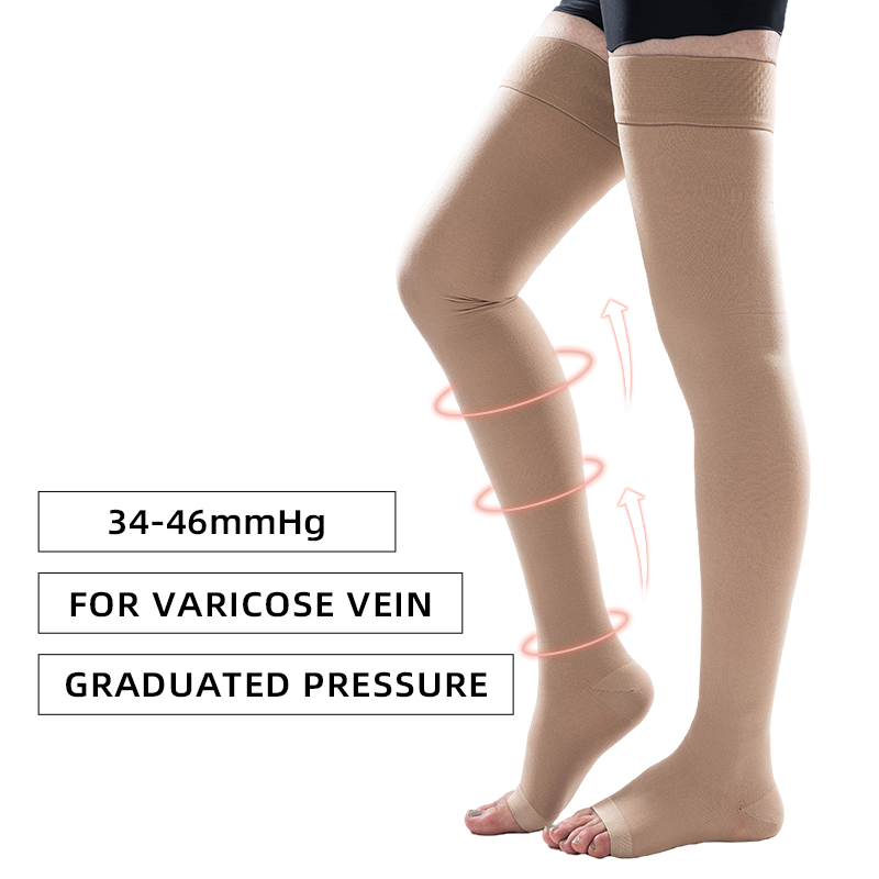1Pair Thigh High Open Toe Medi - Echinacea recension och pris