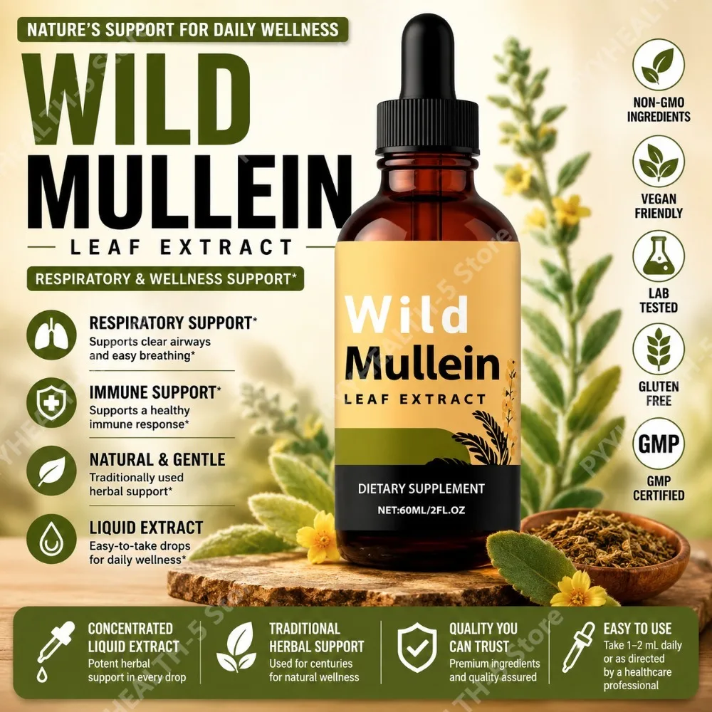 Wild Mullein Leaf Drops with G - Herbal Supplement recension och pris