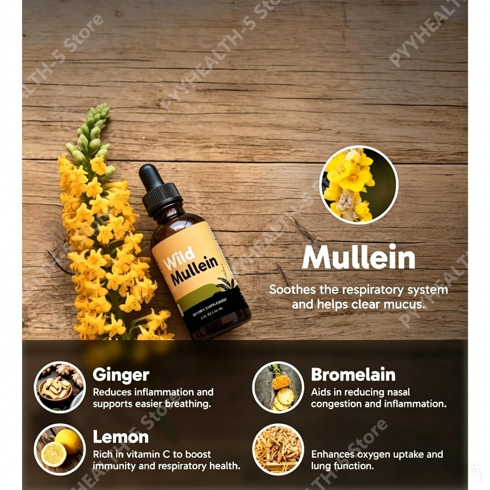 Wild Mullein Leaf Drops with G - Herbal Supplement recension och pris