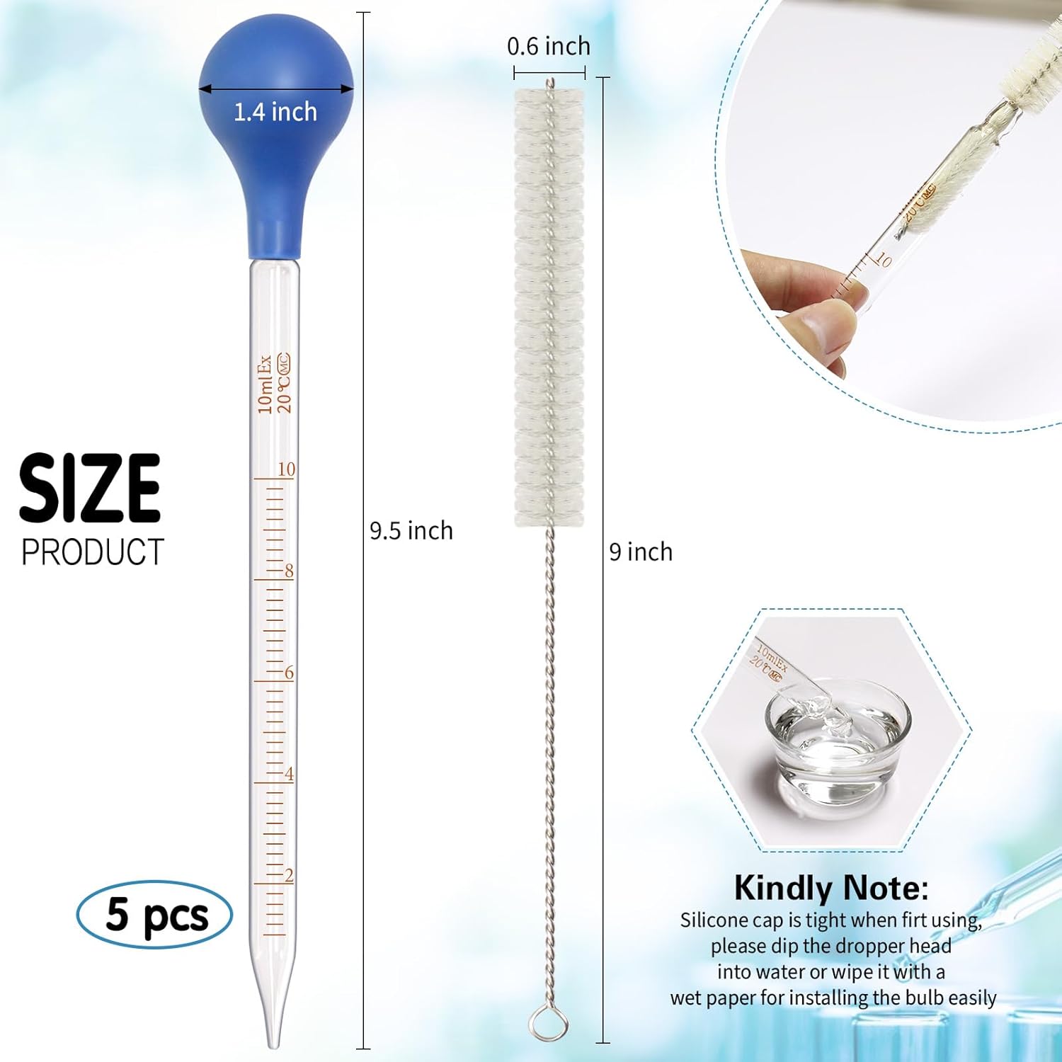5 Pack 10ml Glass Pipette Drop - Essential Oils recension och pris