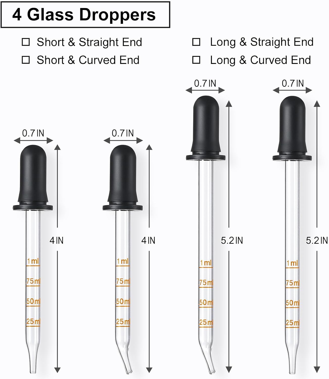 4pcs1 ml glass dropper, with s - Essential Oils recension och pris