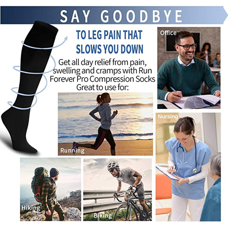 3 Pair Compression Socks Knee  - Echinacea recension och pris