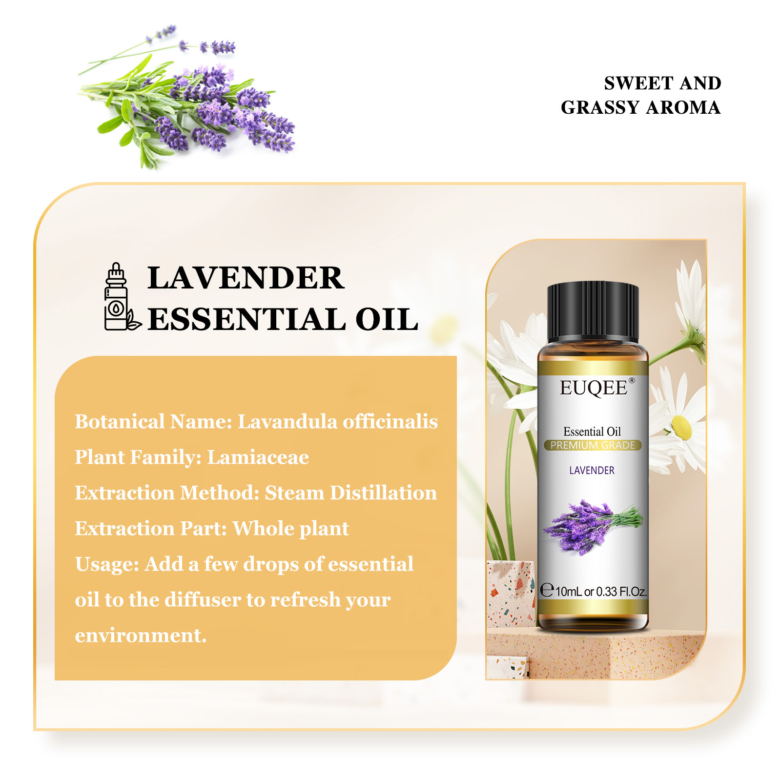 EUQEE 10ml Pure Natural Essent - Lavender Oil recension och pris