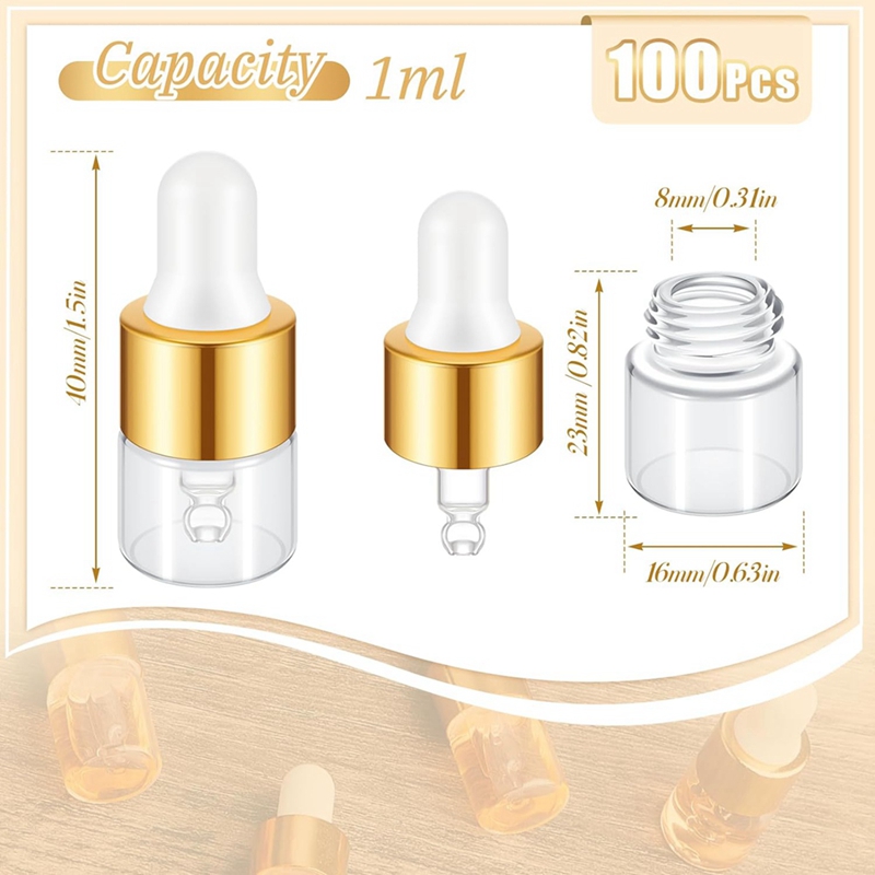 100Pcs Mini Glass Dropper Bott - Essential Oils recension och pris
